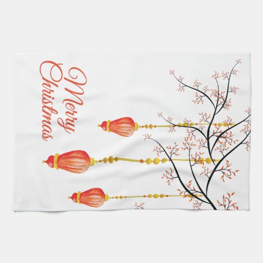 クリスマスホリデーオーナメント キッチンタオル (横)