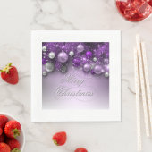 クリスマスホリデーオーナメント – パープル スタンダードランチョンナプキン (インサイチュ)