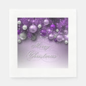 クリスマスホリデーオーナメント – パープル スタンダードランチョンナプキン (正面)