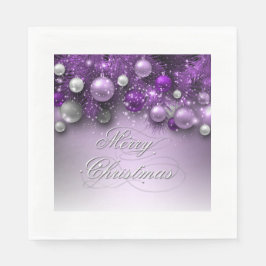 クリスマスホリデーオーナメント – パープル スタンダードランチョンナプキン