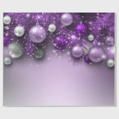 クリスマスホリデーオーナメント – パープル ラッピングペーパー (フラット)