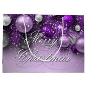 クリスマスホリデーオーナメント – パープル ラージペーパーバッグ (裏面)