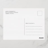 クリスマスホリデーオープンハウスグリーンリーゴールドフォイル 箔シーズンポストカード (裏面)