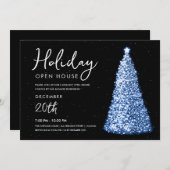 クリスマスホリデーオープンハウスネイビーツリー 招待状 (正面/裏面)