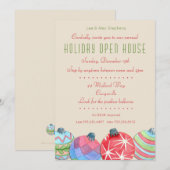 クリスマスホリデーオープンハウスパーティーの招待状 招待状 (正面/裏面)