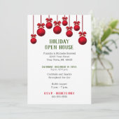 クリスマスホリデーオープンハウスレッドオーナメント 招待状 (スタンド正面)