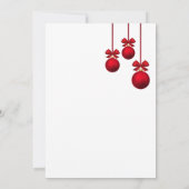 クリスマスホリデーオープンハウスレッドオーナメント 招待状 (裏面)