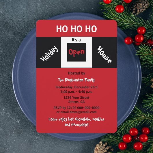 クリスマスホリデーオープンハウス招待状ズホホホ 招待状