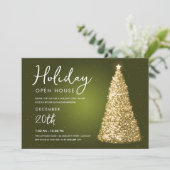 クリスマスホリデーオープンハウス金ゴールドツリーグリーン 招待状 (スタンド正面)