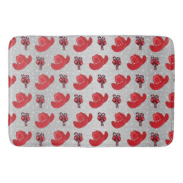 クリスマスホリデーカウボーイハットとキャンディカン バスマット