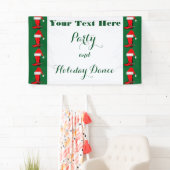 クリスマスホリデーカウボーイブーツとサンタハット 横断幕 (インサイチュ)