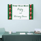 クリスマスホリデーカウボーイブーツとサンタハット 横断幕 (トレードショー)