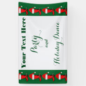 クリスマスホリデーカウボーイブーツとサンタハット 横断幕 (縦)