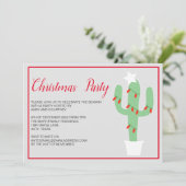 クリスマスホリデーカクティカクタスウィンターお祝い 招待状 (スタンド正面)