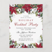 クリスマスホリデーカクテルパーティの招待状カード ポストカード (正面)
