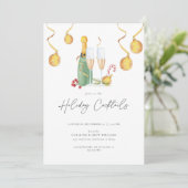 クリスマスホリデーカクテルパーティの招待状大人 招待状 (スタンド正面)