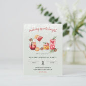 クリスマスホリデーカクテルパーティの招待状 インビテーションポストカード (スタンド正面)