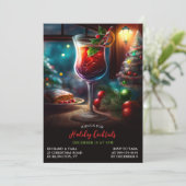 クリスマスホリデーカクテルパーティの招待状 招待状 (スタンド正面)