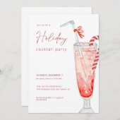 クリスマスホリデーカクテルパーティの招待状 招待状 (正面/裏面)