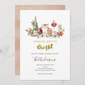 クリスマスホリデーカクテルパーティの招待状 招待状 (正面/裏面)