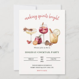クリスマスホリデーカクテルパーティの招待状 招待状