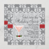 クリスマスホリデーカクテルパーティーの招待状 招待状 (正面/裏面)