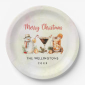 クリスマスホリデーカクテルパーティー ペーパープレート (正面)