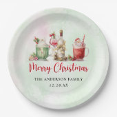 クリスマスホリデーカクテルパーティー ペーパープレート (正面)
