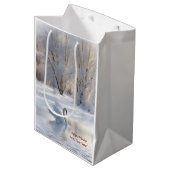 クリスマスホリデーカスタムススワンの名前 ミディアムペーパーバッグ (正面アングル)