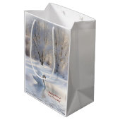 クリスマスホリデーカスタムススワンの名前 ミディアムペーパーバッグ (裏面アングル)