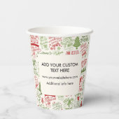 クリスマスホリデーカスタムビジネスロゴ紙 紙コップ (裏面)