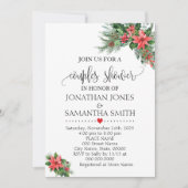 クリスマスホリデーカップルズシャワーウェディングシャワー 招待状 (正面)