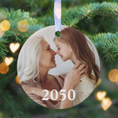 クリスマスホリデーカラフルスノーフレークかわいいモノグラム セラミックオーナメント