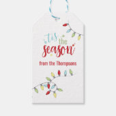 クリスマスホリデーカラフルフェスティバルストリングライト ギフトタグ (正面)