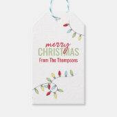 クリスマスホリデーカラフルフェスティバルストリングライト ギフトタグ (正面)