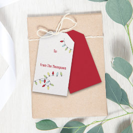 クリスマスホリデーカラフルフェスティバルストリングライト ギフトタグ