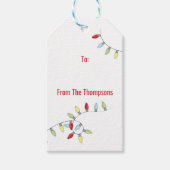 クリスマスホリデーカラフルフェスティバルストリングライト ギフトタグ (正面)