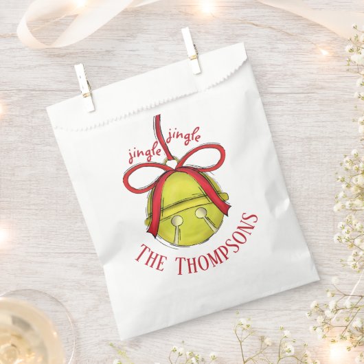 クリスマスホリデーカワイイお洒落ジンルベル フェイバーバッグ (クリップ留めされた状態)