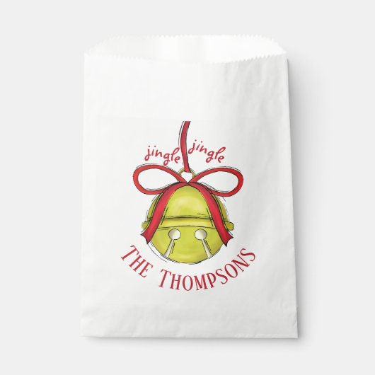 クリスマスホリデーカワイイお洒落ジンルベル フェイバーバッグ (正面)