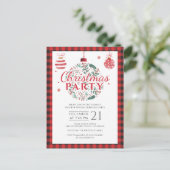 クリスマスホリデーカントリーランバージャックバッファローパーティー インビテーションポストカード (スタンド正面)