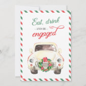 クリスマスホリデーカートラベル婚約結婚ズ 招待状 (裏面)