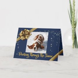 クリスマスホリデーカードに雪にバスセット カード