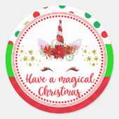 クリスマスホリデーカードサークルを持っている ラウンドシール (正面)