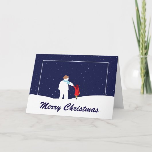 クリスマスホリデーカード付き雪だるまウォーク シーズンカード (正面)