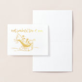 クリスマスホリデーカード金ゴールド 箔カード (ディスプレー)