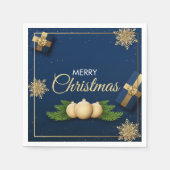クリスマスホリデーカード、メリークリスマスカード スタンダードカクテルナプキン (正面)