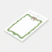 クリスマスホリデーガーランドリボンボウプレイド ポストイット (アングル)