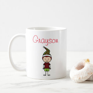クリスマスホリデーキッズパーソナライズされた名前をカスタムする コーヒーマグカップ