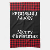 クリスマスホリデーキッチンタオルバッファロープレイド キッチンタオル (縦)