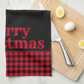 クリスマスホリデーキッチンタオルバッファロープレイド キッチンタオル (四つ折り)